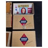 Collection of Vintage Wooden Cigar Boxes and Assorted Containers