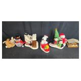 Holiday Figurine and Plush Collection with Musical Snoopy, Snowmen, and Penguins