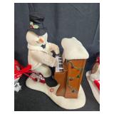 Holiday Figurine and Plush Collection with Musical Snoopy, Snowmen, and Penguins