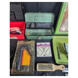 ? Mixed Hand Tools, Art Supplies, Storage Boxes and Cat Poster Lot