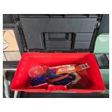 ? Mixed Hand Tools, Art Supplies, Storage Boxes and Cat Poster Lot