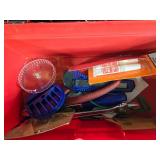 ? Mixed Hand Tools, Art Supplies, Storage Boxes and Cat Poster Lot