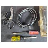 ? Mixed Hand Tools, Art Supplies, Storage Boxes and Cat Poster Lot