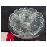 Glass Divided Serving Tray with Metal Base, Fabric Napkins & Runner & Set of Vintage Travel Magnets