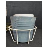 Heathkit HR-13 DC Power Supply, HS-24 Mobile Speaker, Manuals, Cables, and Assorted Planters