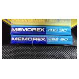 Vintage Cassette Recorder, Assorted Cassette Tapes, CDs, Blank Tapes, and DVDs Collection