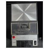 Vintage Cassette Recorder, Assorted Cassette Tapes, CDs, Blank Tapes, and DVDs Collection