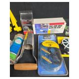 Assorted Garden and Utility Tools Lot with Pail & Bird Bath De-Icer - content quantities unverified