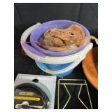 Household Miscellaneous Lot with Sony SS-U31 Speakers, Headphones, Planters, and Kitchenware