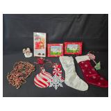 Holiday Decor Collection with Fitz and Floyd Tray, Stockings, Photo Frames and Ornaments