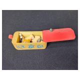 Holiday Ornament Collection with Vintage Wood Animal Puzzle, Chopsticks, and Christmas String Lights