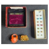 Jewelry Lot with Anne Klein Scarf Tube, Colorful Stud Earrings, Orange "Squishy" Ring