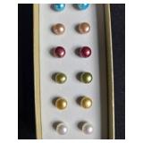 Jewelry Lot with Anne Klein Scarf Tube, Colorful Stud Earrings, Orange "Squishy" Ring