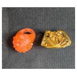 Jewelry Lot with Anne Klein Scarf Tube, Colorful Stud Earrings, Orange "Squishy" Ring