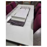 Canadel Dining Table with 8 Fabric Chairs and 2 Leafs