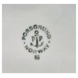 Porsgrund Hearts and Pines Norway Porcelain Serving Platter with Red Heart Holiday Border w Original Used Box