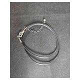 Sterling Silver 925 Clip-On Earrings and Black Cord Necklace Jewelry Lot