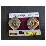 Sterling Silver 925 Clip-On Earrings and Black Cord Necklace Jewelry Lot