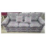 Ethan Allen Plaid Sleeper Sofa with Mattress and 2 Matching Pillows - no moving assistance available