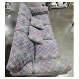 Ethan Allen Plaid Sleeper Sofa with Mattress and 2 Matching Pillows - no moving assistance available