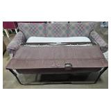 Ethan Allen Plaid Sleeper Sofa with Mattress and 2 Matching Pillows - no moving assistance available