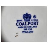 Collection of Decorative Plates, Coalport Bone China, Otagiri Salt and Pepper, and Caughley Mask-Head Jug