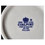 Collection of Decorative Plates, Coalport Bone China, Otagiri Salt and Pepper, and Caughley Mask-Head Jug