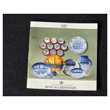 Collection of Decorative Plates, Coalport Bone China, Otagiri Salt and Pepper, and Caughley Mask-Head Jug