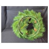 Holiday Decor Collection with Pine Wreath, Sleigh Centerpiece, Bows, and Storage Box