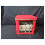 Holiday Decor Collection with Pine Wreath, Sleigh Centerpiece, Bows, and Storage Box