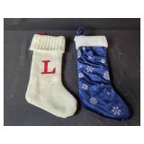 Holiday Decor and Party Supplies Lot with Stockings, Ornaments, Napkins, and Tablecovers