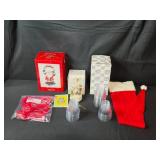 Christmas Holiday Decor Collection with Dreamscicles Figurine, Hello Cucumber Music Box, Santa Hat, and Party Supplies