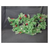 Artificial Christmas Garland with Red Berries and Pine Cones in Storage Bin