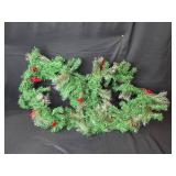 Artificial Christmas Garland with Red Berries and Pine Cones in Storage Bin