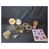 Holiday Decor Collection with Lenox Plate, Barbie Plate, Wreaths, and Disney Ornament