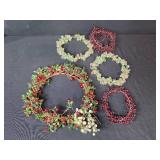 Holiday Decor Collection with Lenox Plate, Barbie Plate, Wreaths, and Disney Ornament