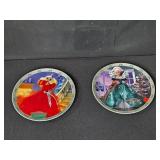 Set of Collectible Barbie Plates and Figurines Including Christmas Around the World, Snowbabies, and Dreamscicles