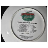 Set of Collectible Barbie Plates and Figurines Including Christmas Around the World, Snowbabies, and Dreamscicles
