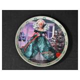 Set of Collectible Barbie Plates and Figurines Including Christmas Around the World, Snowbabies, and Dreamscicles