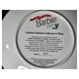 Set of Collectible Barbie Plates and Figurines Including Christmas Around the World, Snowbabies, and Dreamscicles