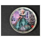Set of Collectible Barbie Plates and Figurines Including Christmas Around the World, Snowbabies, and Dreamscicles
