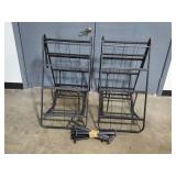 Pair of Black Metal Folding Bed Frames 74x75x40
