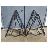 Pair of Black Metal Folding Bed Frames 74x75x40