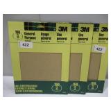 NEW 3 Packs of 3M 11 in. L x 9 in. W Fine Aluminum Oxide Sandpapers 150 Grit - 5 Sheets per Pack