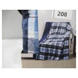 NEW Berkshire Ultra Plush Heated Oversized Throw, Assorted Colors (60" X 70") - Plaid Navy