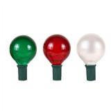 Vickerman 15 Satin Red-White-Green G50 Light on Green Wire, 10
