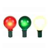 Vickerman 15 Satin Red-White-Green G50 Light on Green Wire, 10