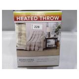 NEW Berkshire Ultra Plush Heated Oversized Throw (60" X 70") - Natural Plaid