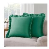 NEW Draper James 2-Pack Solid Ruffle Decorative Pillows - Green
