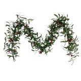 NEW Vickerman 72" Red Berry and Mistletoe Garland